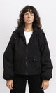 R213733 - Long Sleeves with Hem Hooded Jacket - Black