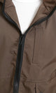 R213734 - Long Sleeves with Hem Hooded Jacket - Brown