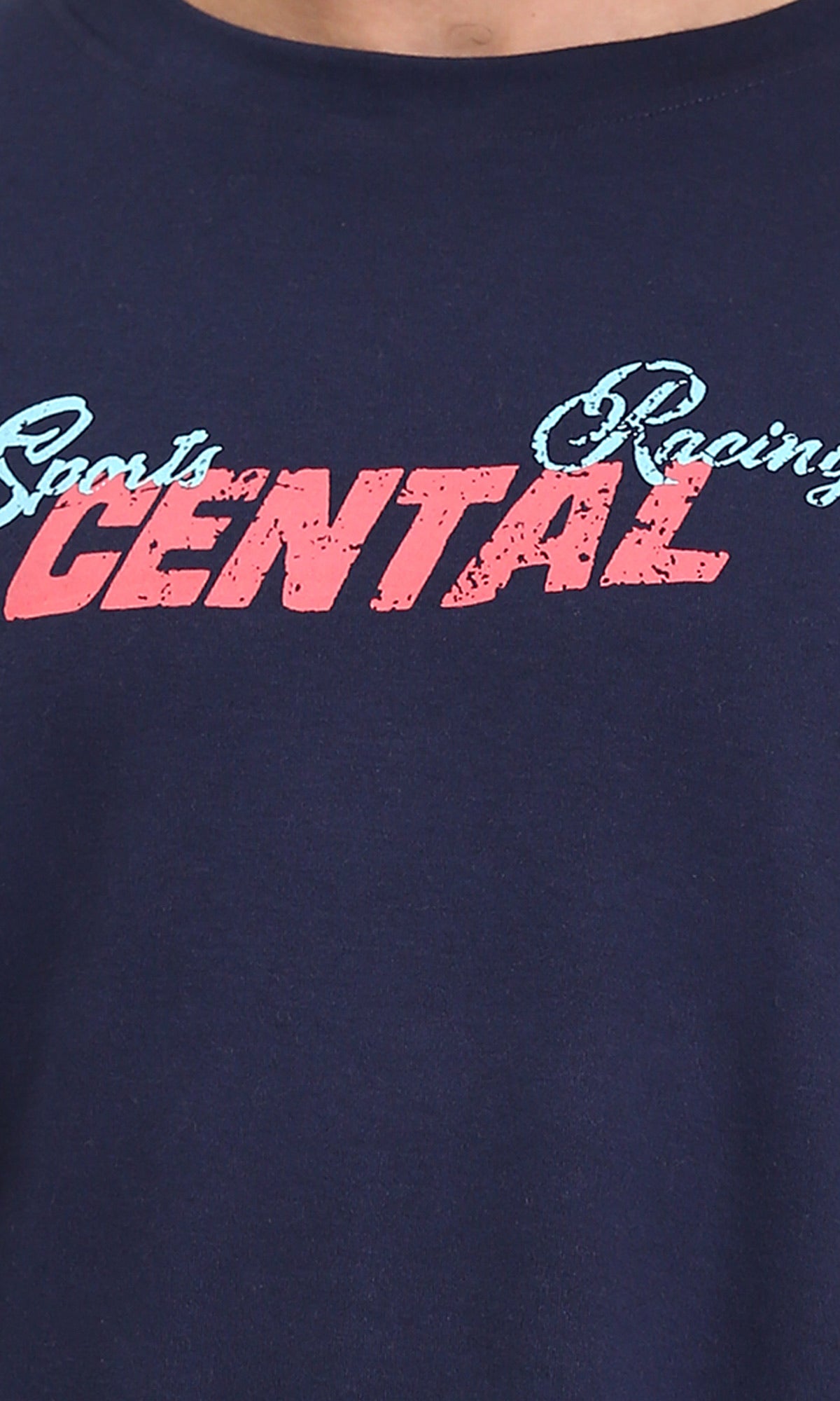 R213754 - Long Sleeves Slip On Printed Tee - Navy Blue