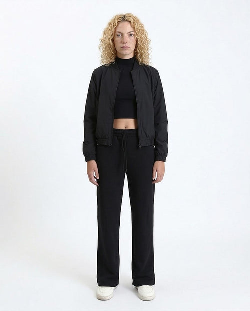 Ravin Women's High-Waist Wide-Leg Track Pants with Seam Detail - Black - R213761