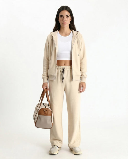 بنطلون رياضي واسع الساقين من الصوف من ريفين - بيج فاتح - R213762