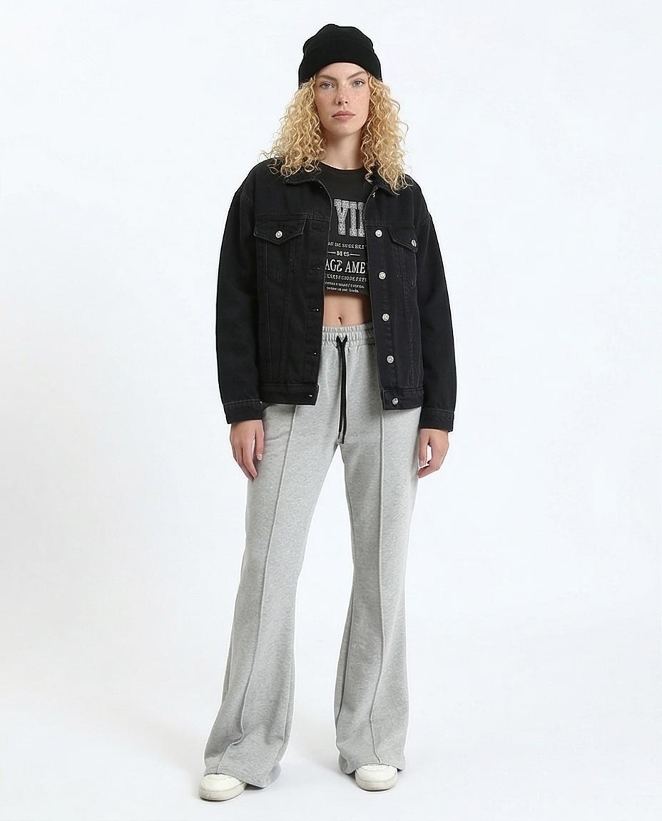 Ravin Women’s Pin-Tuck Flare Sweatpants – Heather Grey - R213764