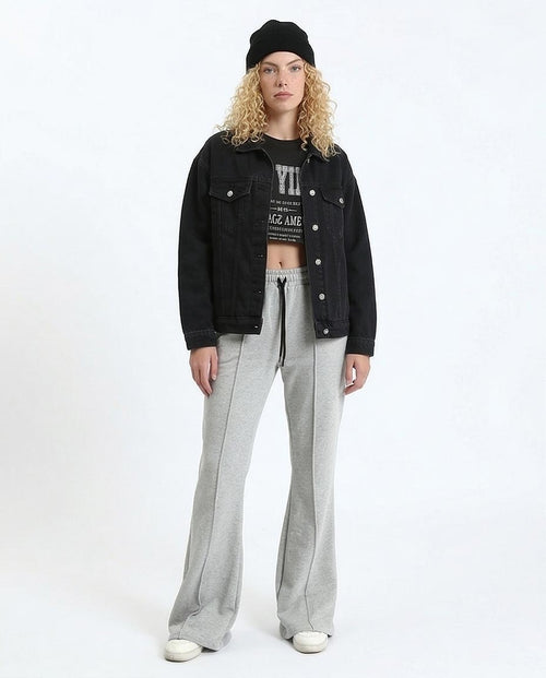 Ravin Women’s Pin-Tuck Flare Sweatpants – Heather Grey - R213764