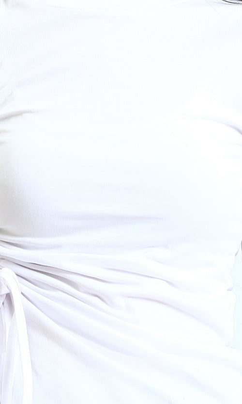 Ravin Side-Ruched Asymmetrical Tie-Hem Top - White - R213766