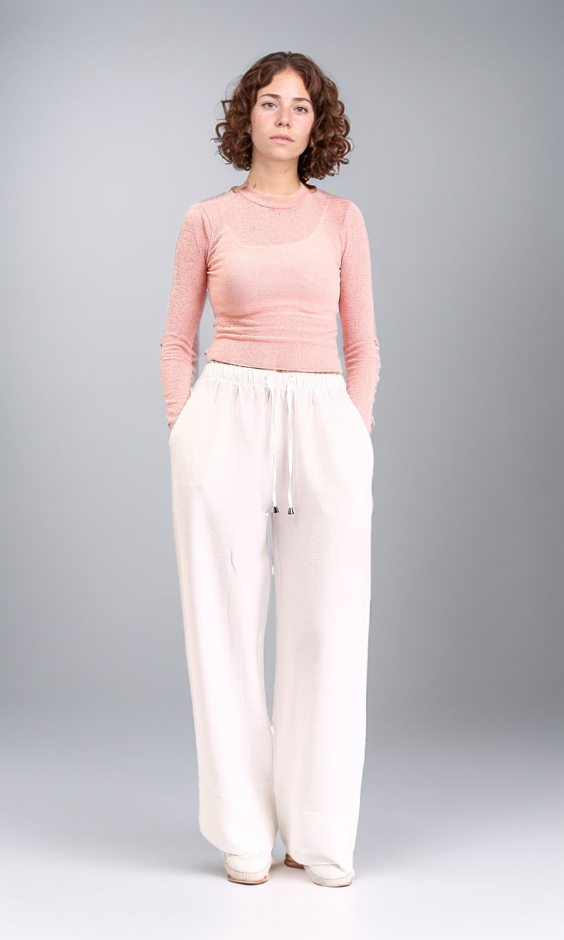 R213772 - Long Sleeves Mock Neck Sheer Top - Light Simon