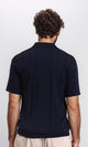 R213773 - Open Neck Slip On Polo Shirt - Dark Navy Blue