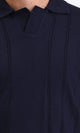 R213773 - Open Neck Slip On Polo Shirt - Dark Navy Blue