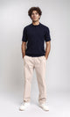 R213773 - Open Neck Slip On Polo Shirt - Dark Navy Blue