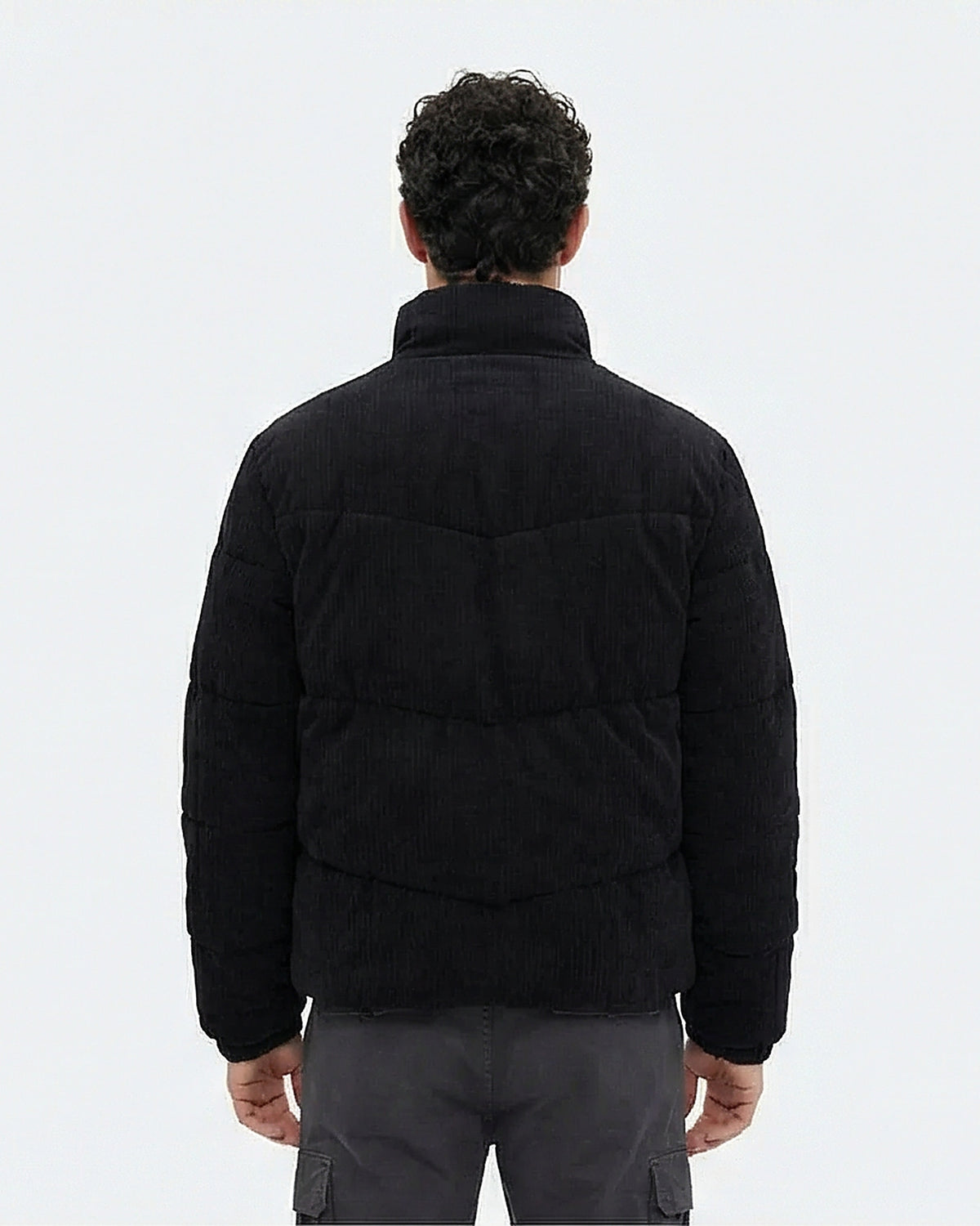 Black Corduroy Puffer Jacket
