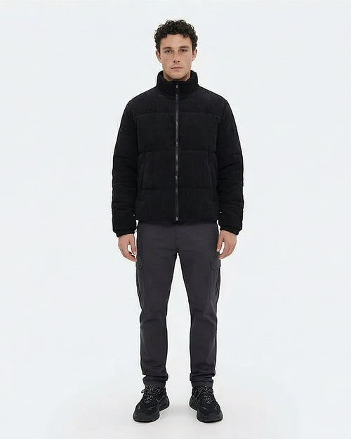 Black Corduroy Puffer Jacket