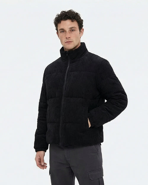 Black Corduroy Puffer Jacket