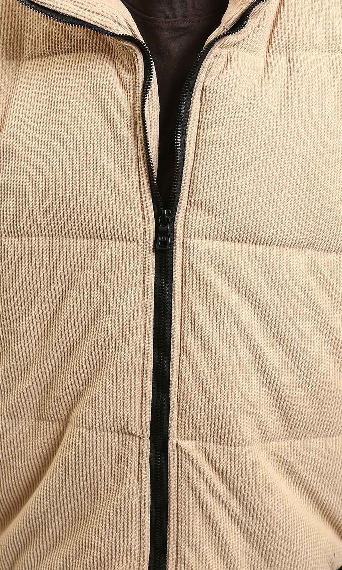 R213973 - Corduroy Jacket with Zipped Pockets - Beige