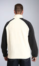 R214031 - Bi-Tone Long Sleeves Coziness Jacket - Off-White & Black