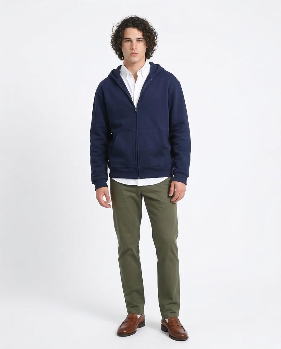 Ravin Essential Heavyweight Zip-Up Hoodie – Navy Blue - R214038