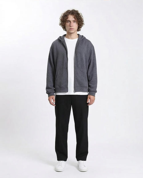 Ravin Men’s Elevated Relaxed Zip-Up Hoodie – Charcoal Heather - R214039