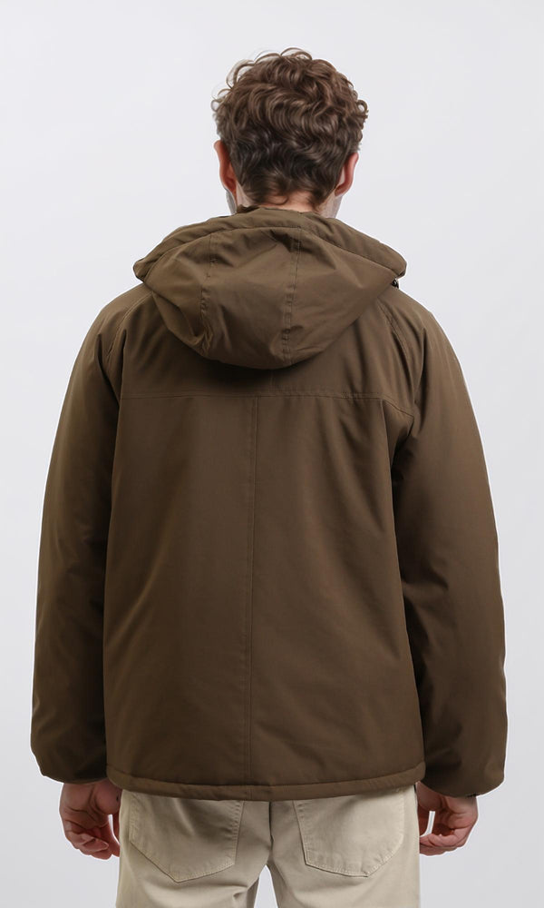 R214166 - Long Sleeves Solid Comfy Jacket - Dark Coffee