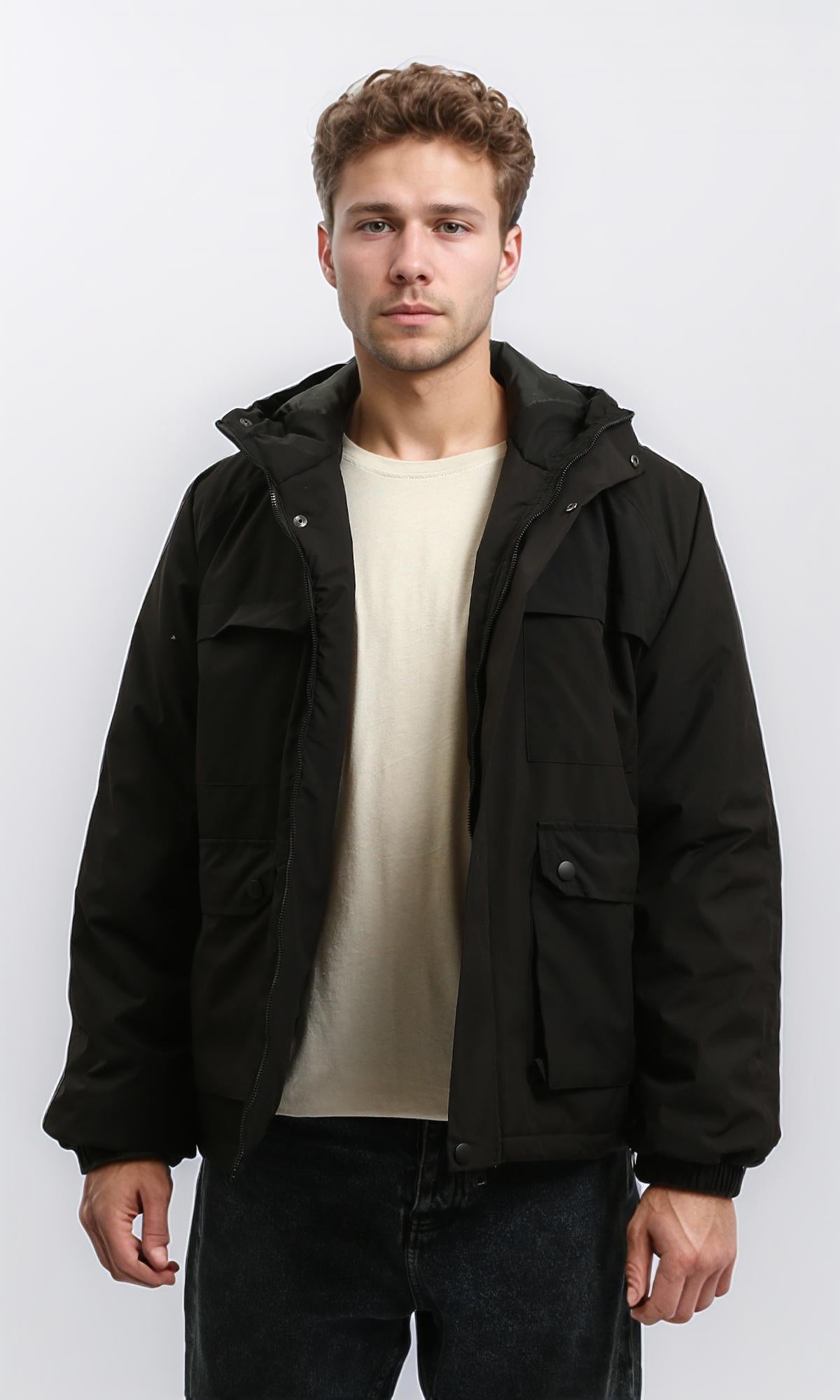 R214167 - Long Sleeves Solid Comfy Jacket - Black