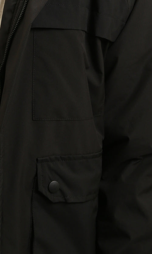 R214167 - Long Sleeves Solid Comfy Jacket - Black