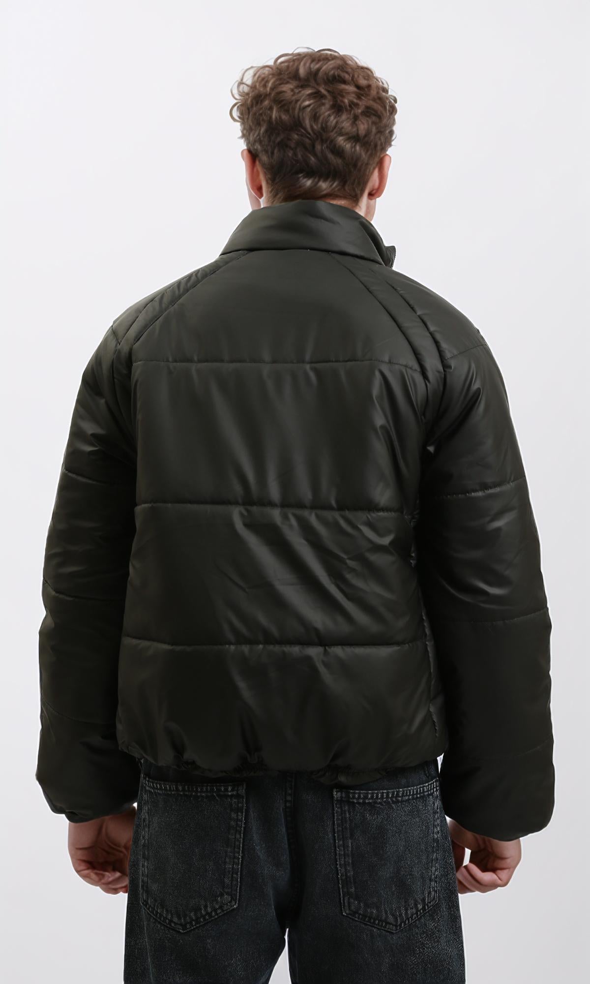 R214170 - Zipped Soft Quilt Puffer Jacket - Black