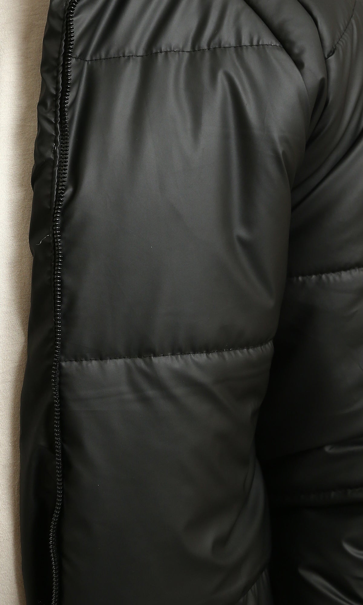 R214170 - Zipped Soft Quilt Puffer Jacket - Black