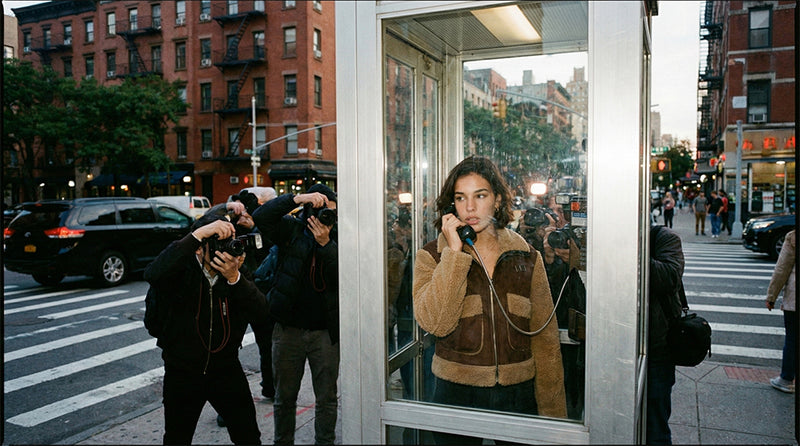 R214183 - Bi-Tone Suede Jacket with Wool Sleeves - Brown & Tan