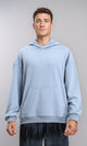 R214211 - Solid Regular Fit Basic Hoodie - Misty Blue