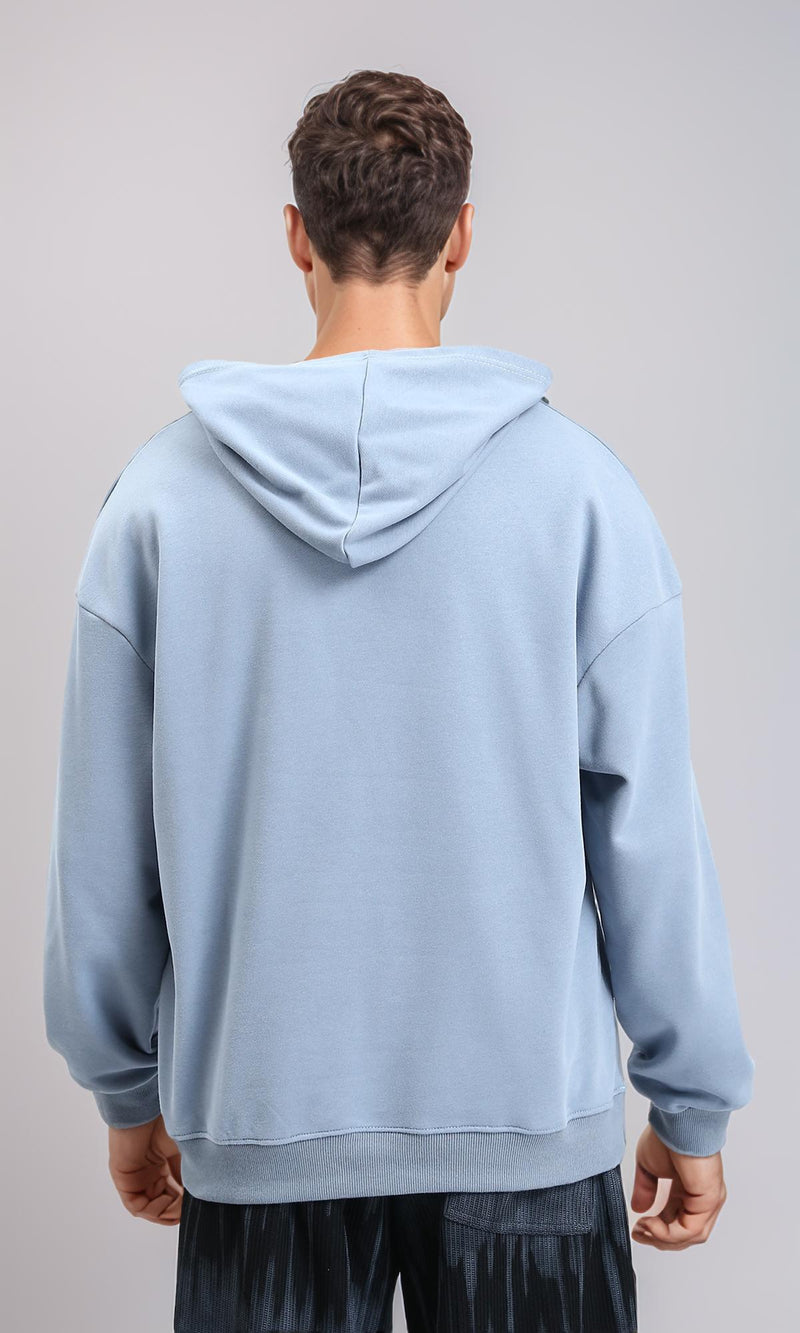 R214211 - Solid Regular Fit Basic Hoodie - Misty Blue