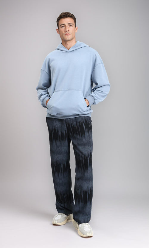 R214211 - Solid Regular Fit Basic Hoodie - Misty Blue
