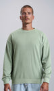 R214216 - Ribbed Crew Neck Slip On Sweatshirt - Dark Mint