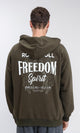 R214219 - "Rock & Roll" Long Sleeves Hoodie - Dark Khaki