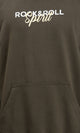 R214219 - "Rock & Roll" Long Sleeves Hoodie - Dark Khaki