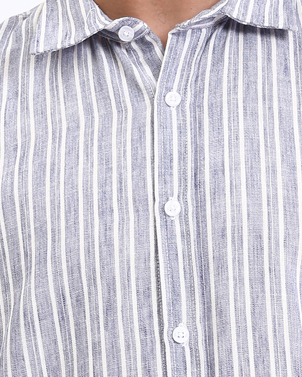 Ravin Men's Relaxed Ticking Stripe Linen Look-Blend Shirt - R214224