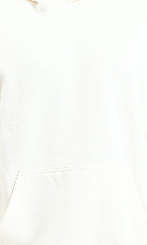 R214273 - Solid Regular Fit Basic Hoodie - Off-White