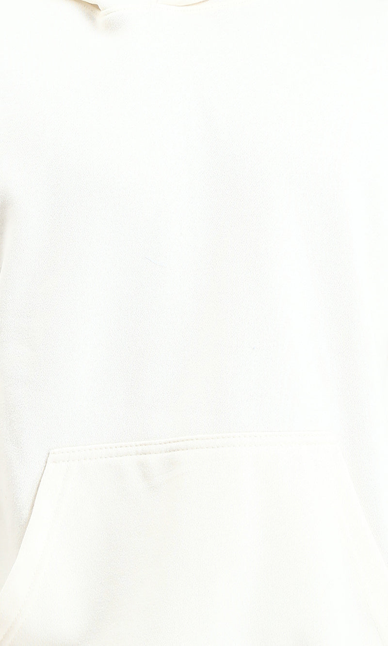 R214273 - Solid Regular Fit Basic Hoodie - Off-White