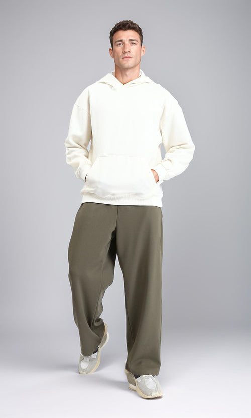 R214273 - Solid Regular Fit Basic Hoodie - Off-White