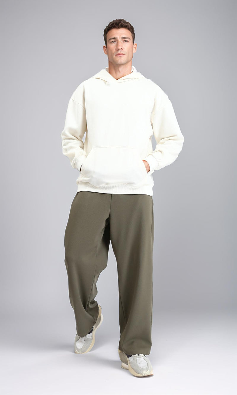 R214273 - Solid Regular Fit Basic Hoodie - Off-White