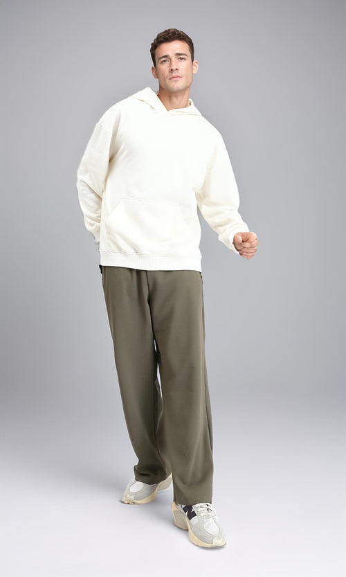 R214273 - Solid Regular Fit Basic Hoodie - Off-White