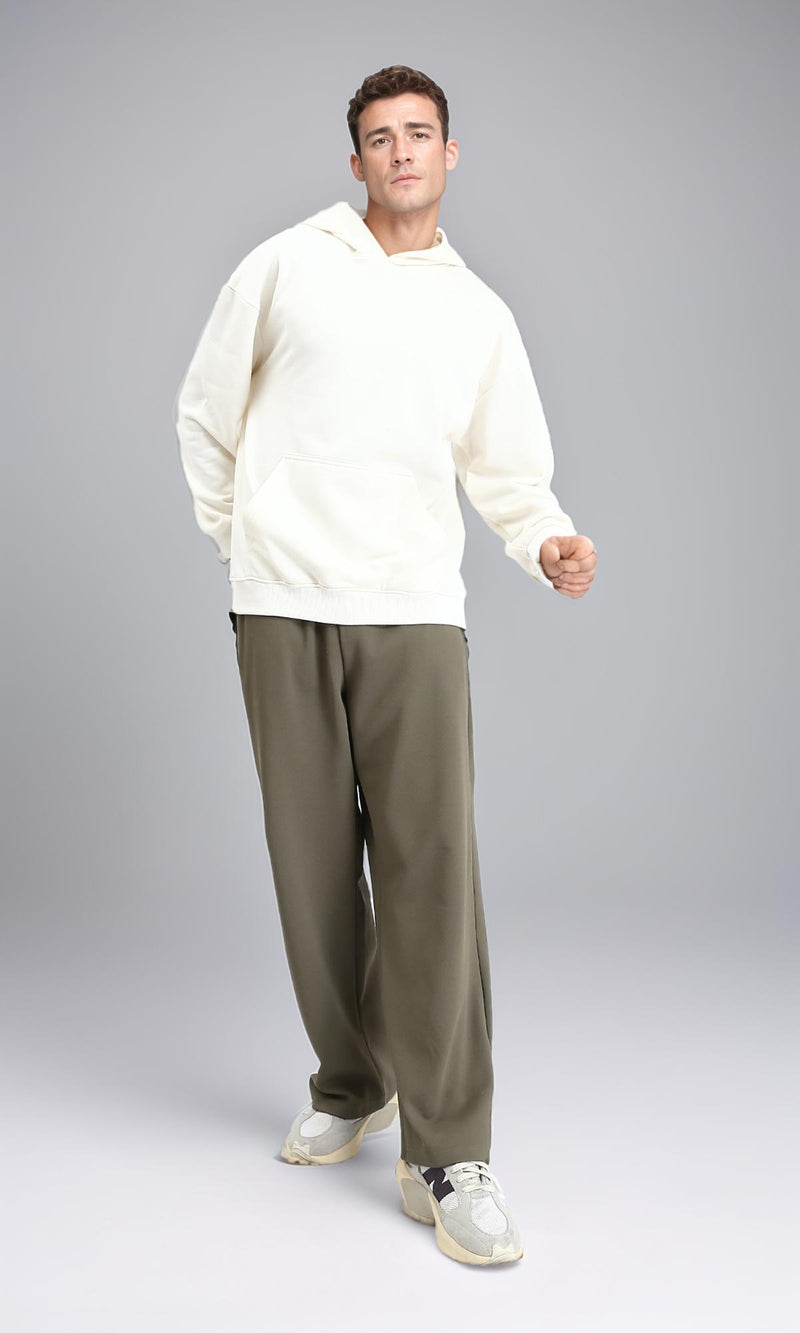 R214273 - Solid Regular Fit Basic Hoodie - Off-White