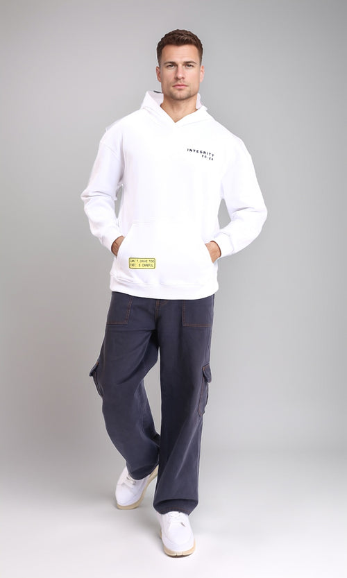 R214274 - Winter Hoodie with Kangaroo Pocket - White