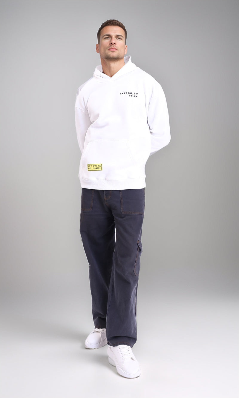 R214274 - Winter Hoodie with Kangaroo Pocket - White