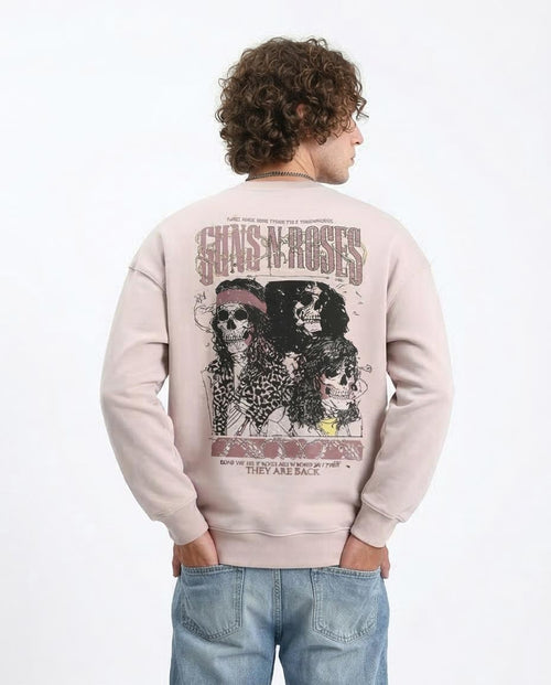 Ravin | Men’s Oversized Guns N’ Roses Graphic Sweatshirt – Mauve - R214275