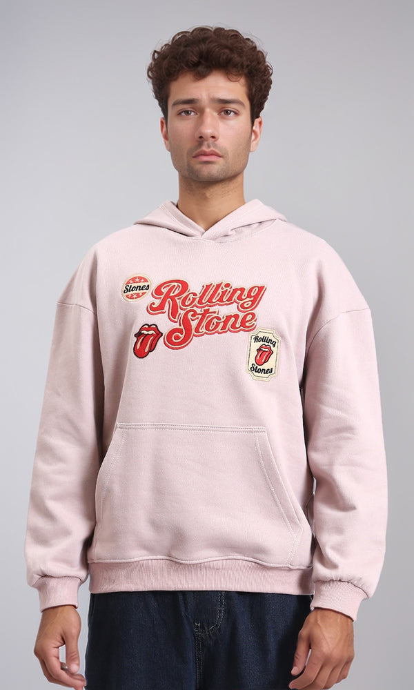 R214276 - "Rolling Stone" Slip On Hoodie - Dusty Rose