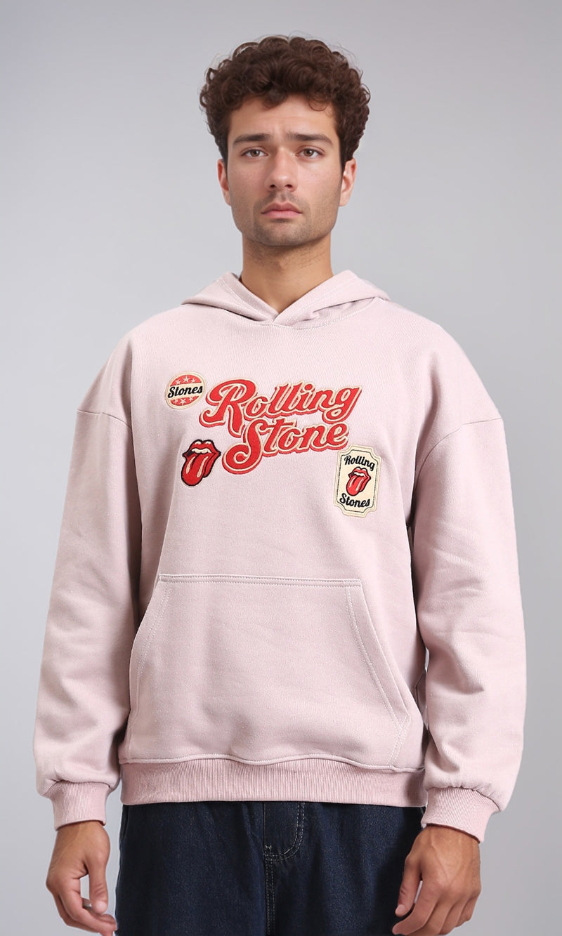 R214276 - "Rolling Stone" Slip On Hoodie - Dusty Rose