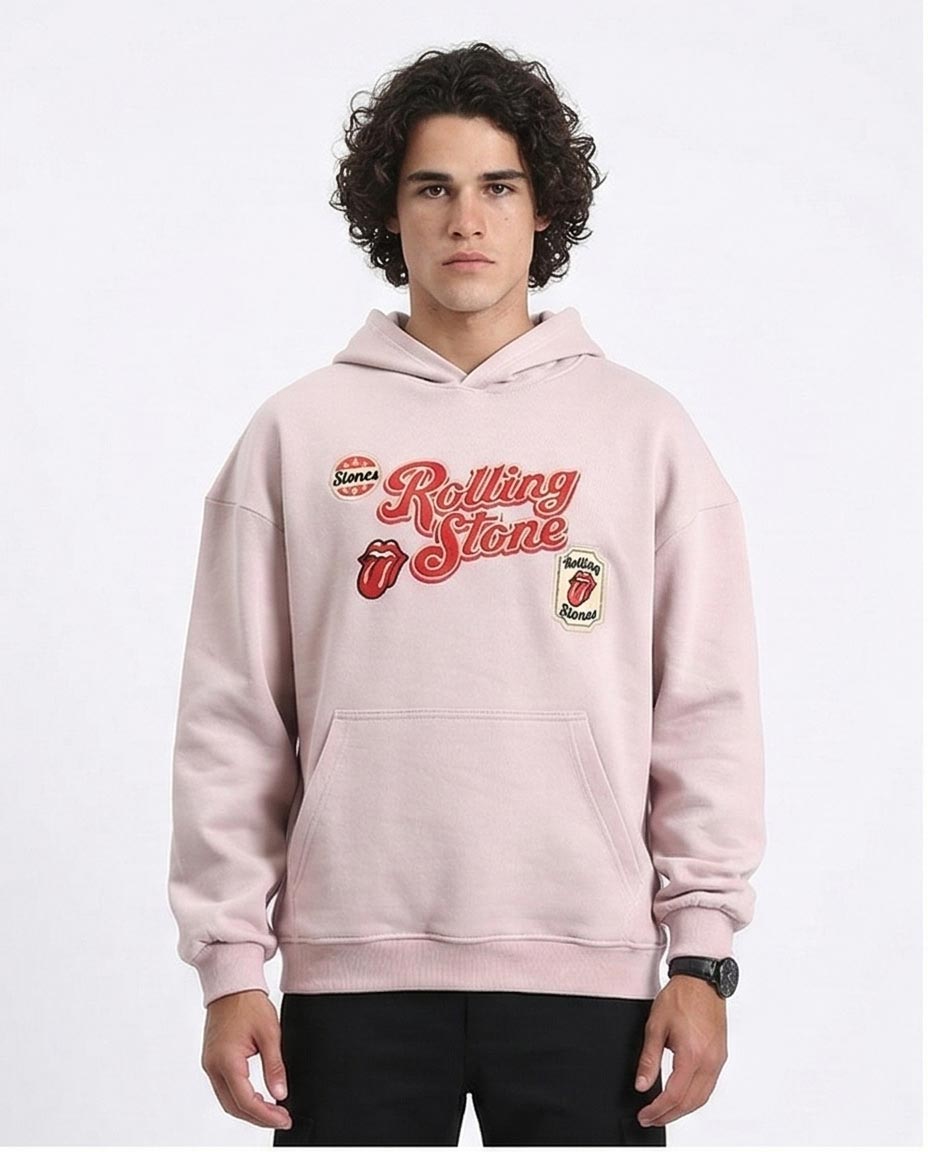 "rolling Stone" Slip On Hoodie - Dusty Rose