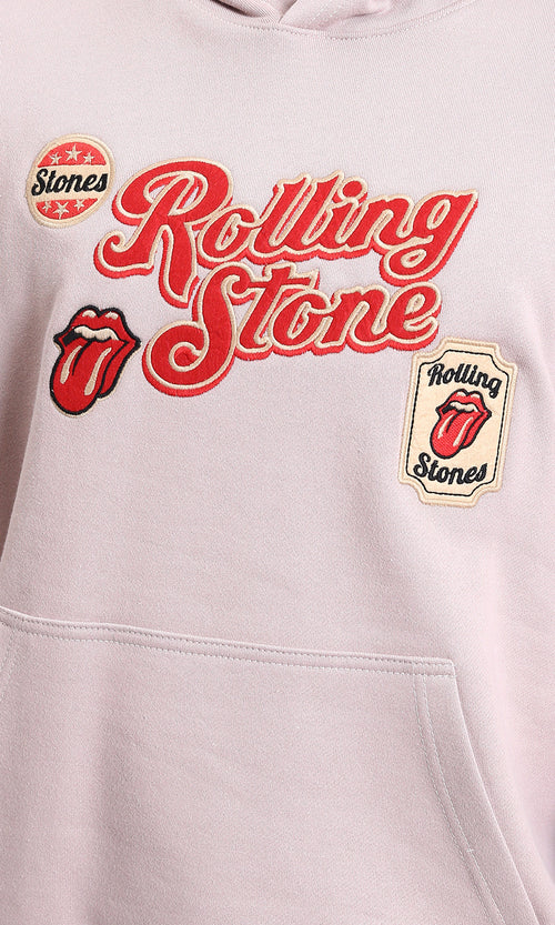 R214276 - "Rolling Stone" Slip On Hoodie - Dusty Rose
