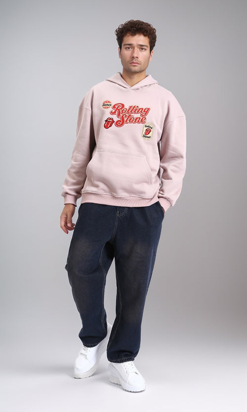 R214276 - "Rolling Stone" Slip On Hoodie - Dusty Rose