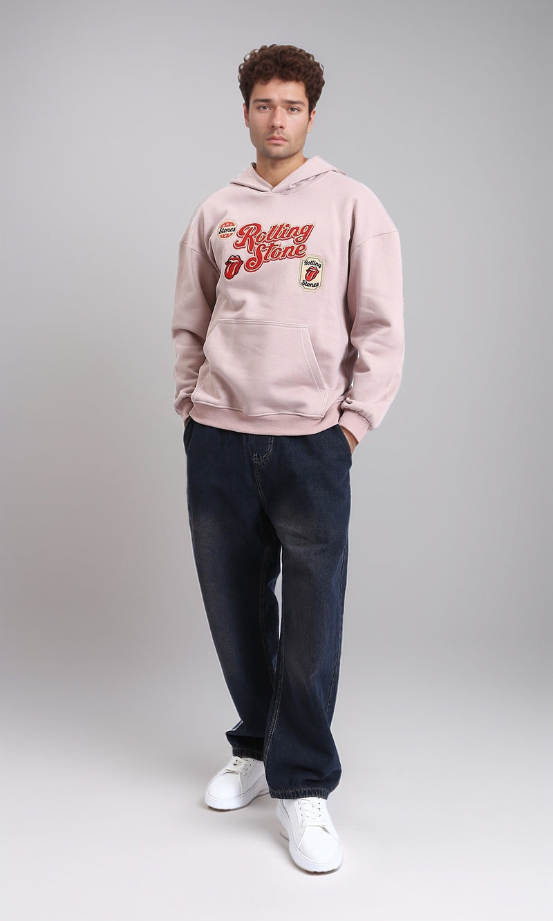 R214276 - "Rolling Stone" Slip On Hoodie - Dusty Rose