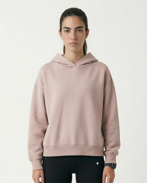 Women's Relaxed-Fit Dropped Shoulder Hoodie - Dusty Rose