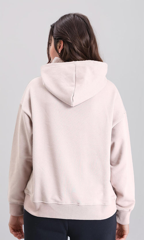 R214277 - Solid Regular Fit Basic Hoodie - Pastel Coffee