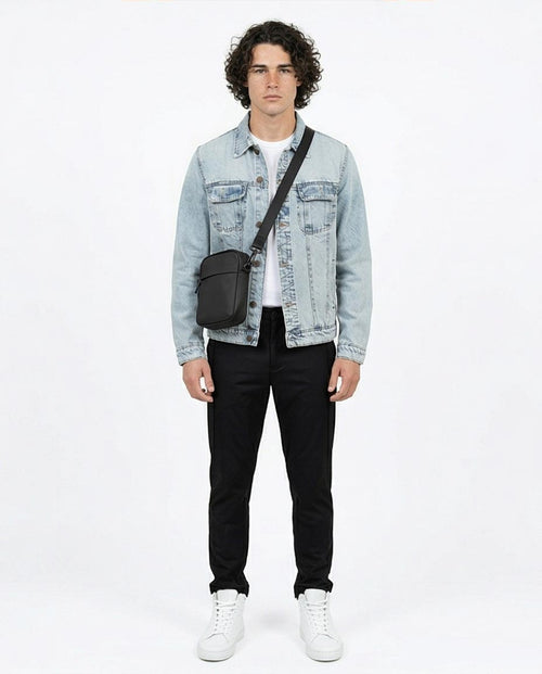 Ravin Light Wash Oversized Denim Trucker Jacket with Contrast Stitching - R214284